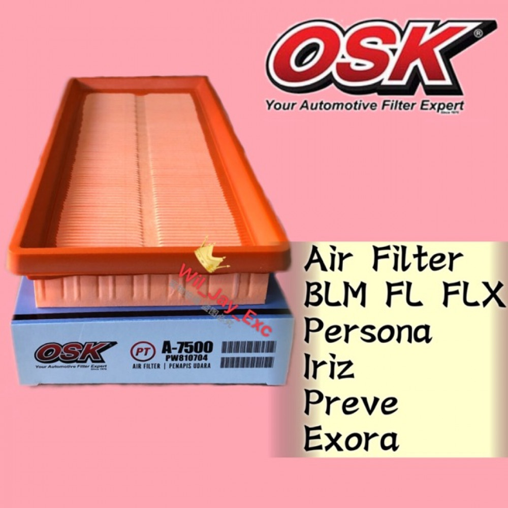 OSK AIR FILTER BLM, FL, FLX, PERSONA, IRIZ, PREVE, EXORA A-7500 (PW810704) OSK AIR FILTER BLM, FL, FLX, PERSONA, IRIZ, PREVE, EXORA A-7500 (PW810704)