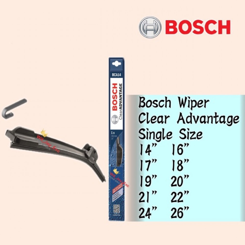 BOSCH WIPER CLEAR ADVANTAGE WIPER BLADE 14,16,17,18,19,20,21,22,24,26