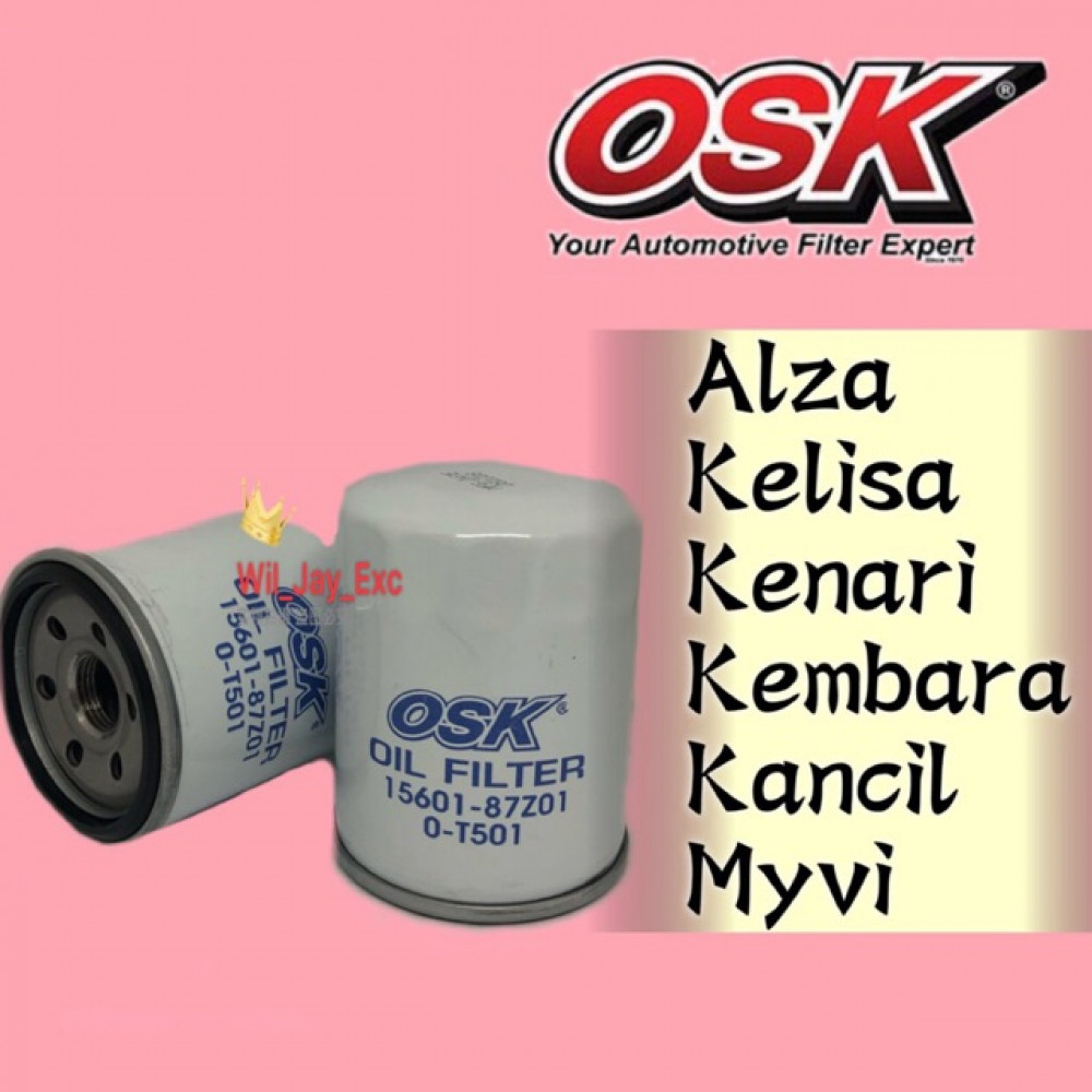 OSK PERODUA OIL FILTER O-T501-ALZA ,KELISA, KENARI ,KEMBARA, KANCIL, MYVI,VIVA