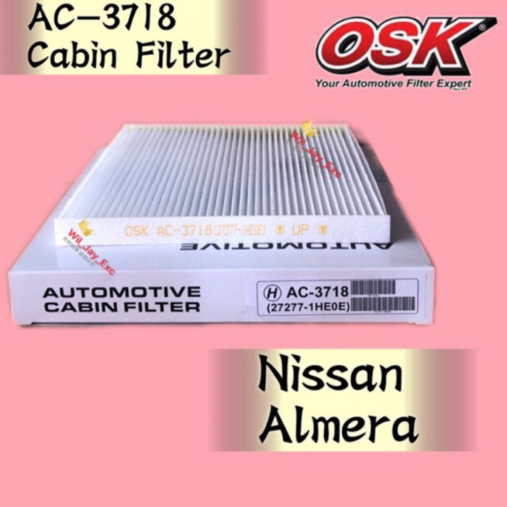 OSK CABIN FILTER AC-3718 NISSAN ALMERA AIR COND FILTER