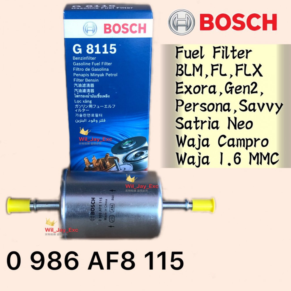 BOSCH FUEL FILTER WAJA 1.6,WAJA CAMPRO,GEN 2,BLM,FLX EXORA,PERSONA,SAVVY,NEO BOSCH FUEL FILTER WAJA 1.6,WAJA CAMPRO,GEN 2,BLM,FLX EXORA,PERSONA,SAVVY,NEO