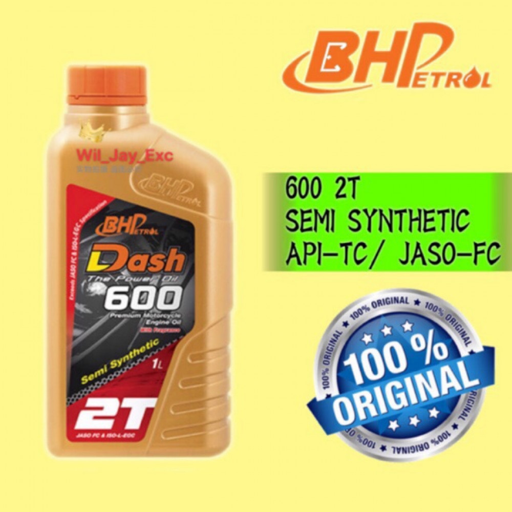 1 LITER BHP DASH 600 2T (SEMY SYNTHETIC) MOTORCYCLE OIL 1 LITER BHP DASH 600 2T (SEMY SYNTHETIC) MOTORCYCLE OIL