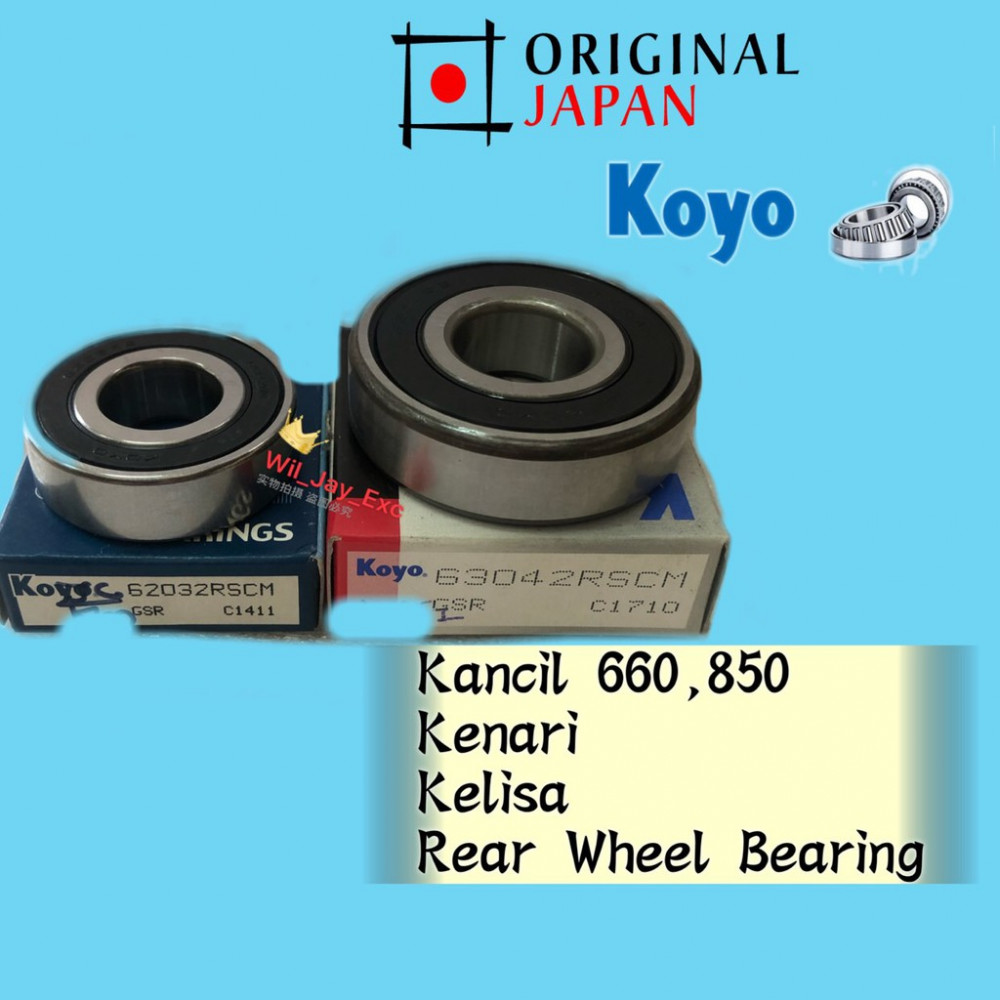 PERODUA KANCIL, KENARI, KELISA,REAR WHEEL BEARING (KOYO JAPAN) SET=2PCS PERODUA KANCIL, KENARI, KELISA,REAR WHEEL BEARING (KOYO JAPAN) SET=2PCS