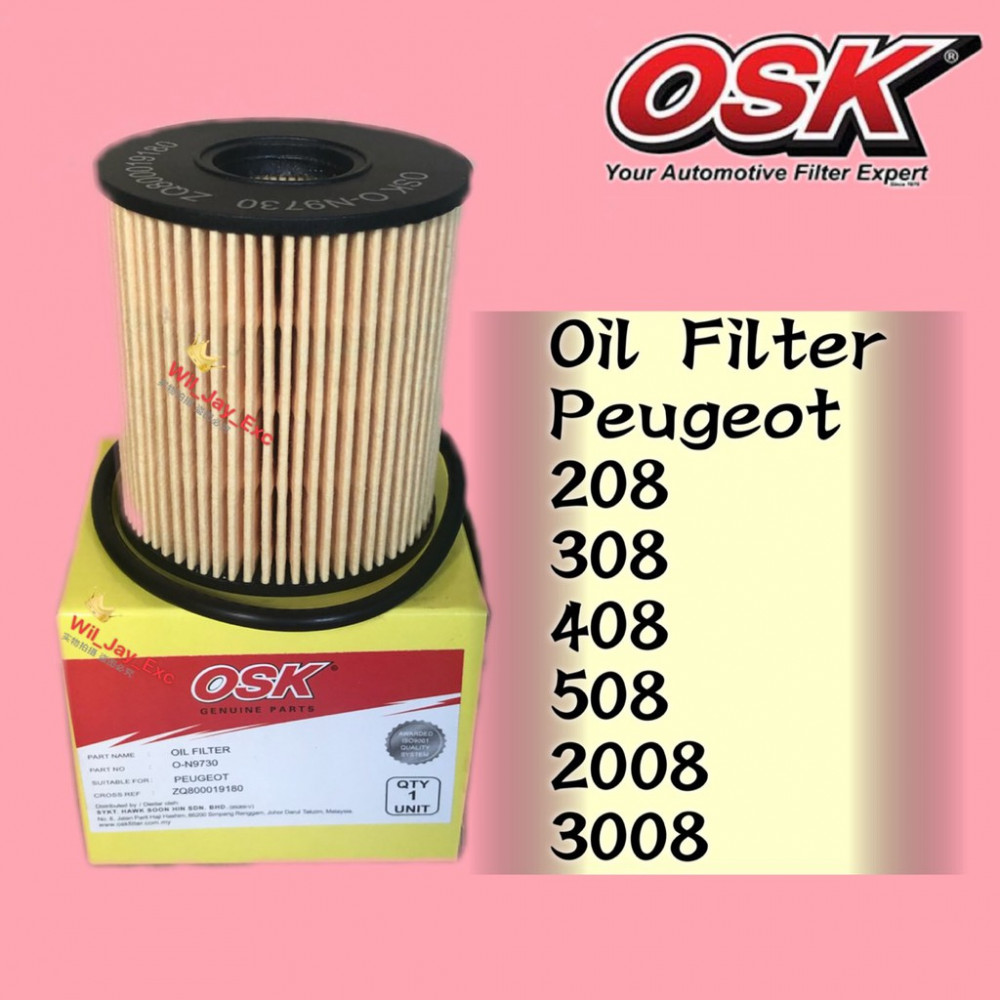 OSK OIL FILTER O-N9730 PEUGEOT 208,308,408,508,2008,3008,5008