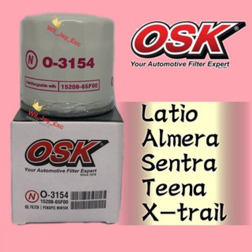 OSK NISSAN OIL FILTER O-3154-LATIO,ALMERA,SENTRA,TEANA,X-TRIAL,LIVINA