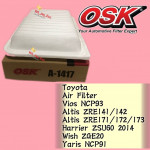 OSK TOYOTA VIOS NCP93 , ALTIS, HARRIER, WISH, YARIS AIR FILTER A-1417