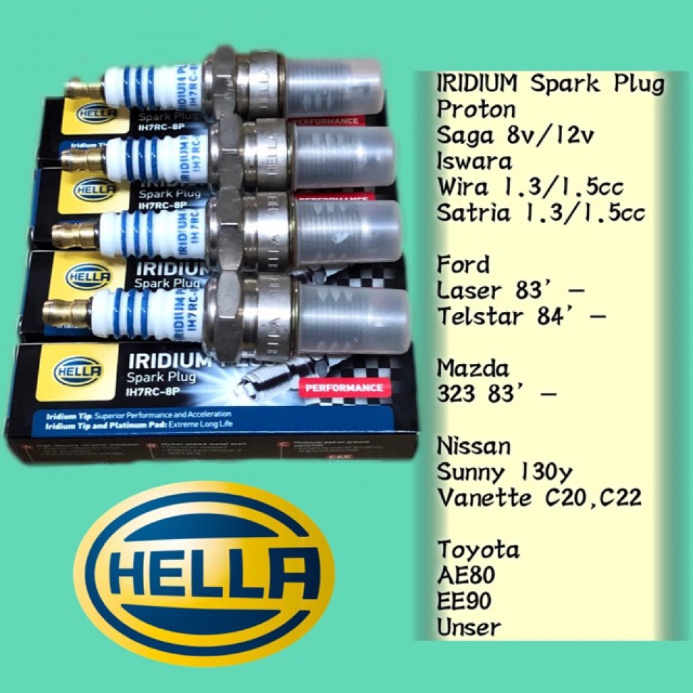 HELLA IH7RC-8P IRIDIUM SPARK PLUG SAGA 8V/12V,ISWARA,WIRA,SATRIA HELLA IH7RC-8P IRIDIUM SPARK PLUG SAGA 8V/12V,ISWARA,WIRA,SATRIA