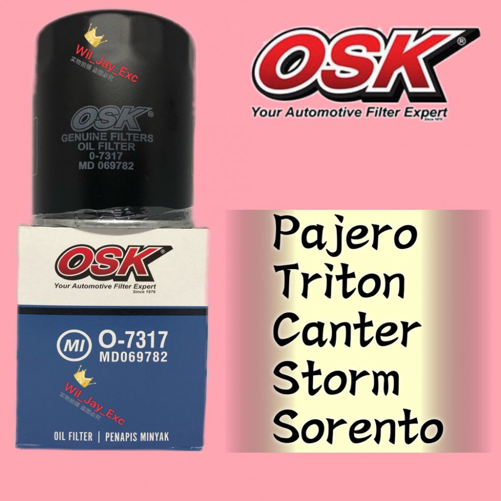 OSK MITSUBISHI OIL FILTER O-7317 PAJERO,TRITON,CANTER,STORM,SORENTO