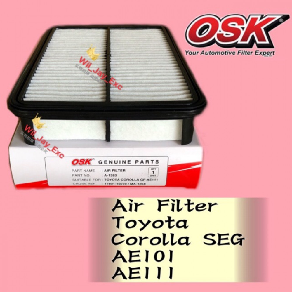 OSK AIR FILTER A-1383 TOYOTA COROLLA SEG AE101 , AE111 OSK AIR FILTER A-1383 TOYOTA COROLLA SEG AE101 , AE111