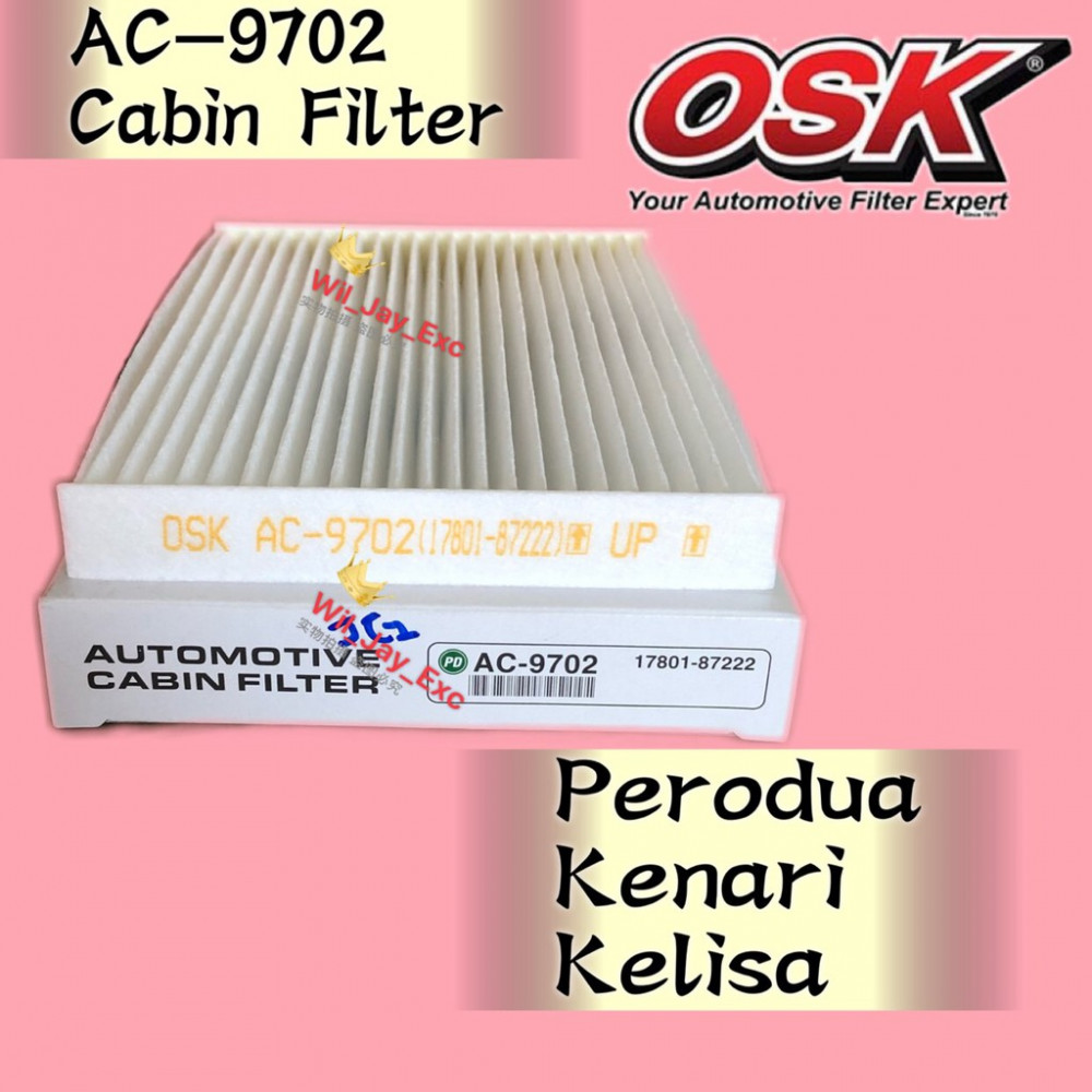 OSK PERODUA KENARI, KELISA CABIN FILTER AIR COND FILTER AC-9702 OSK PERODUA KENARI, KELISA CABIN FILTER AIR COND FILTER AC-9702