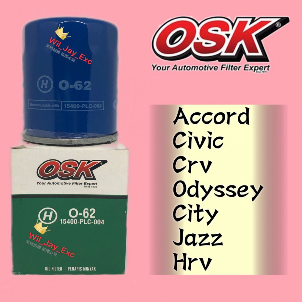OSK HONDA OIL FILTER O-62-ACCORD,CIVIC,CRV,ODYSSEY,CITY,JAZZ,HRV OSK HONDA OIL FILTER O-62-ACCORD,CIVIC,CRV,ODYSSEY,CITY,JAZZ,HRV