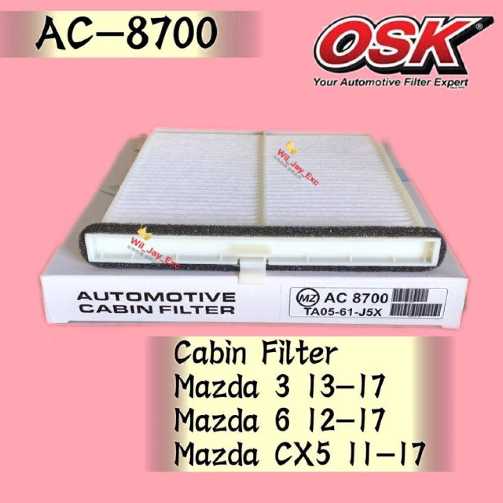 OSK CABIN FILTER AC-8700 MAZDA 3, MAZDA 6, MAZDA CX-5 CX5 AIRCOND FILTER