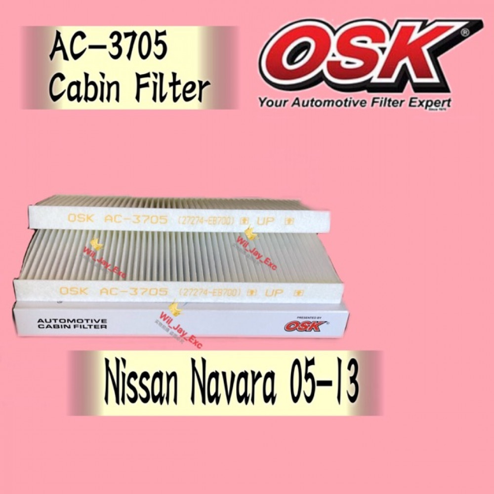OSK CABIN FILTER NISSAN NAVARA D40 AC-3705 (1SET=2PCS)