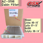 OSK CABIN FILTER AC-3706 SLYPHY,LIVINA,NV200 VAN,LATIO AIR COND FILTER nissan