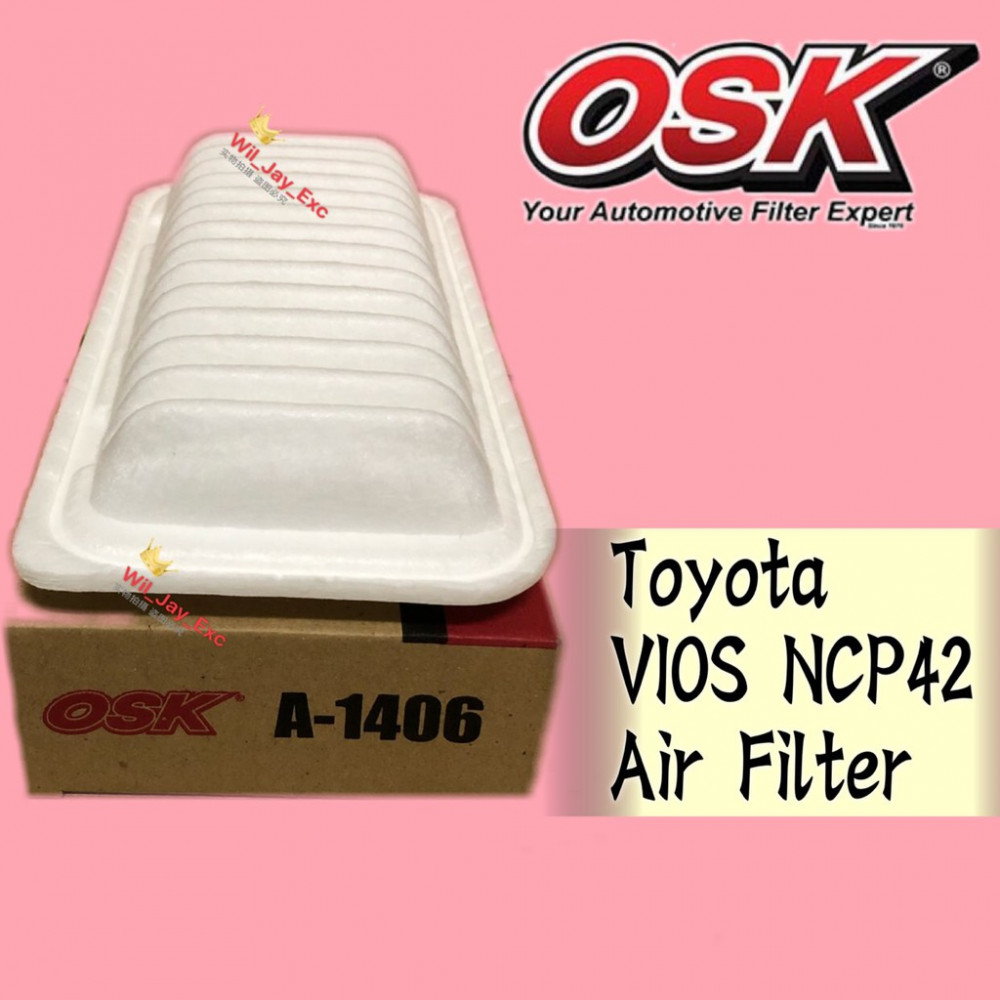 OSK TOYOTA VIOS NCP42 AIR FILTER A-1406 (17801-21030) OSK TOYOTA VIOS NCP42 AIR FILTER A-1406 (17801-21030)