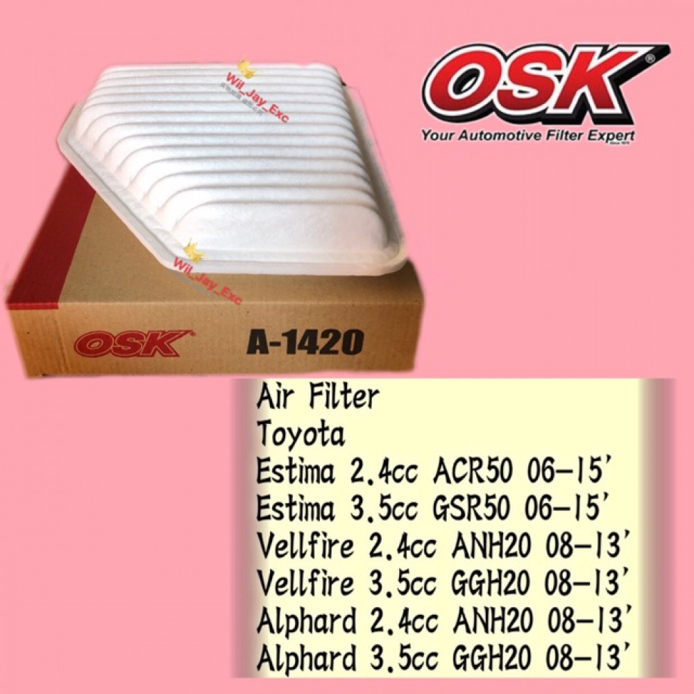 OSK AIR FILTER A-1420 TOYOTA ESTIMA,VELLFIRE,ALPHARD,RAV4