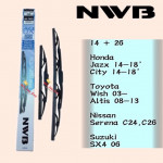 NWB GRAPHITE WIPER BLADE AQUA JAPAN (14"+26")(WISH,ALTIS,CITY,JAZZ,SERENA,SX4)