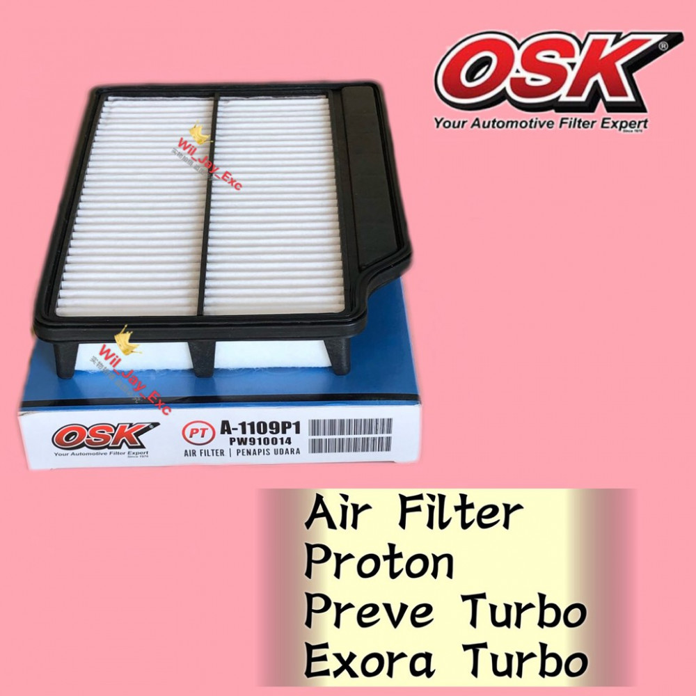 OSK AIR FILTER A-1109P1 PROTON PREVE TURBO,EXORA TURBO