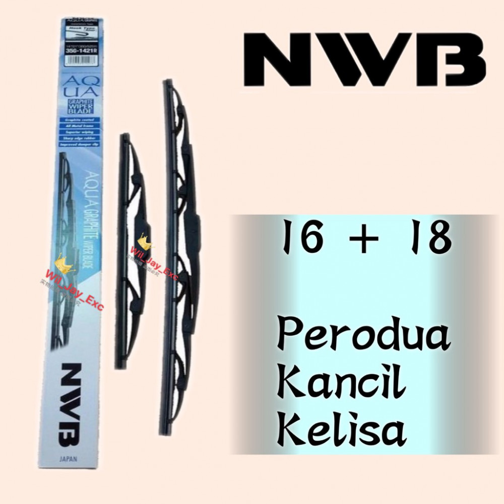 NWB GRAPHITE WIPER BLADE AQUA JAPAN (16+18)