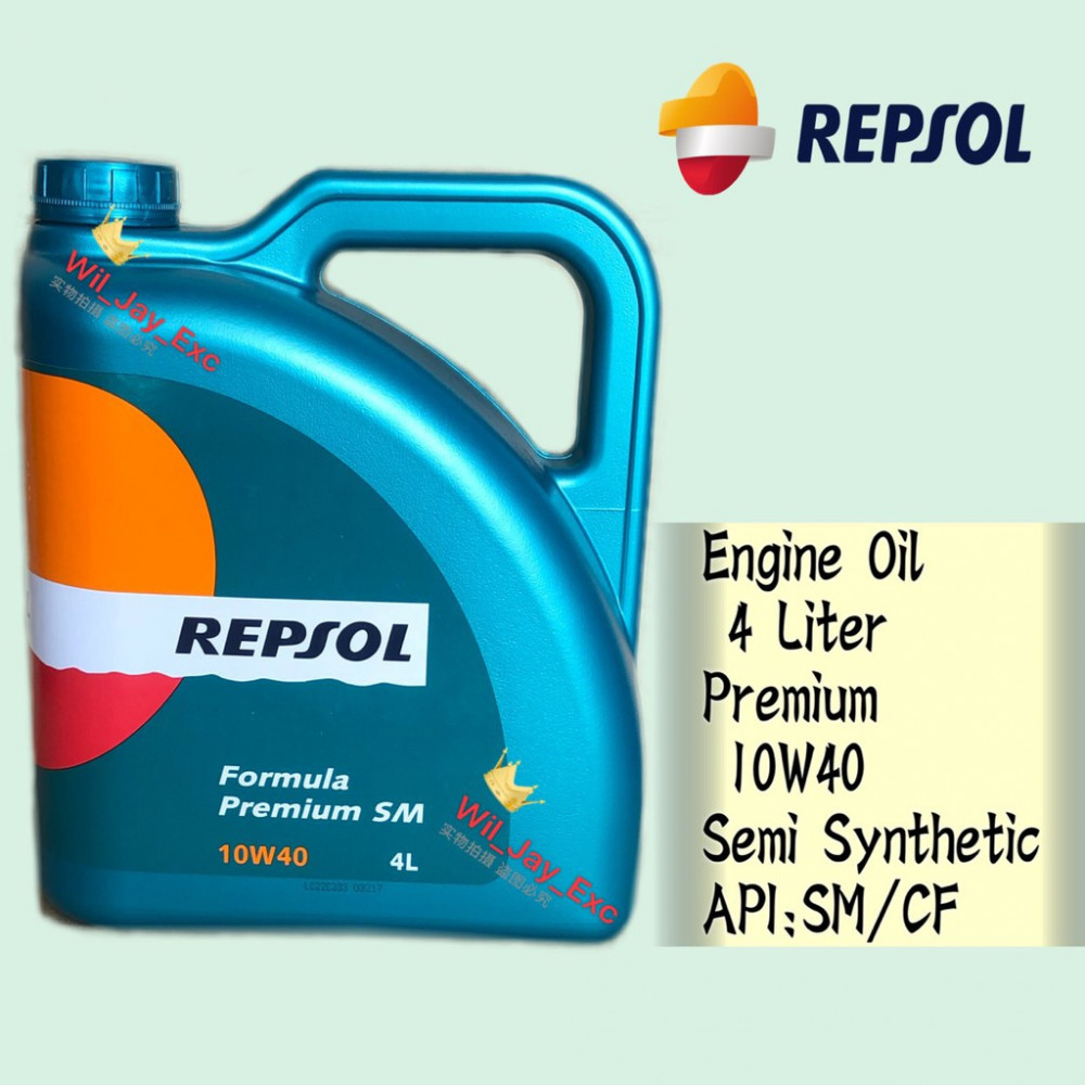 REPSOL 10W40 FORMULA PREMIUM SEMI SYNTHETIC ENGINE OIL 4 LITER REPSOL 10W40 FORMULA PREMIUM SEMI SYNTHETIC ENGINE OIL 4 LITER
