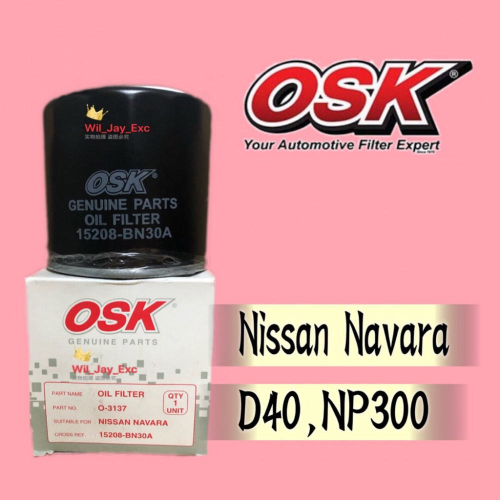OSK OIL FILTER NISSAN NAVARA O-3137 (15208-BN30A)