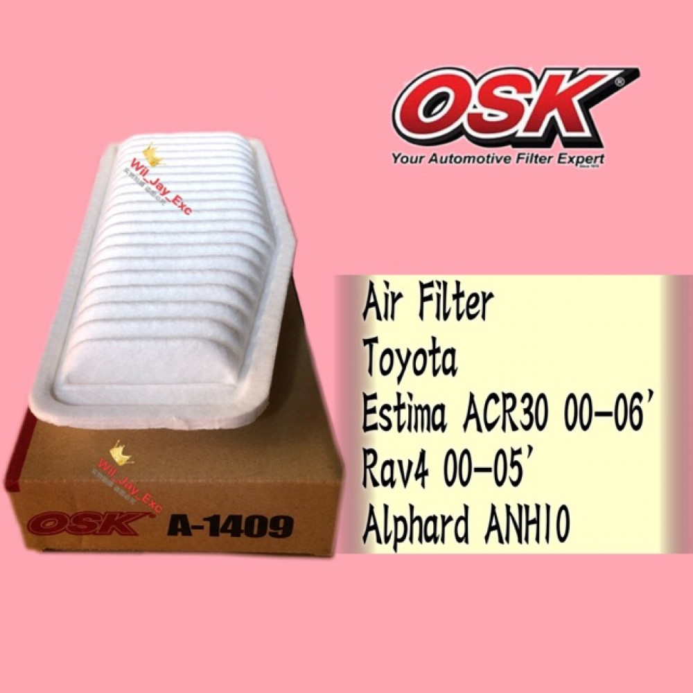 OSK AIR FILTER A-1409 TOYOTA ESTIMA, RAV4, ALPHARD