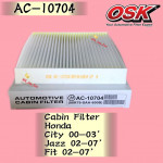 OSK CABIN FILTER AC-10704 HONDA CITY 2000-2003 ,JAZZ 2002-2007, FIT 2002-2007 AIRCOND FILTER