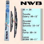 NWB GRAPHITE WIPER BLADE AQUA JAPAN 20+24 CAMRY,STAREX,SORENTO,FORTE,LEXUS