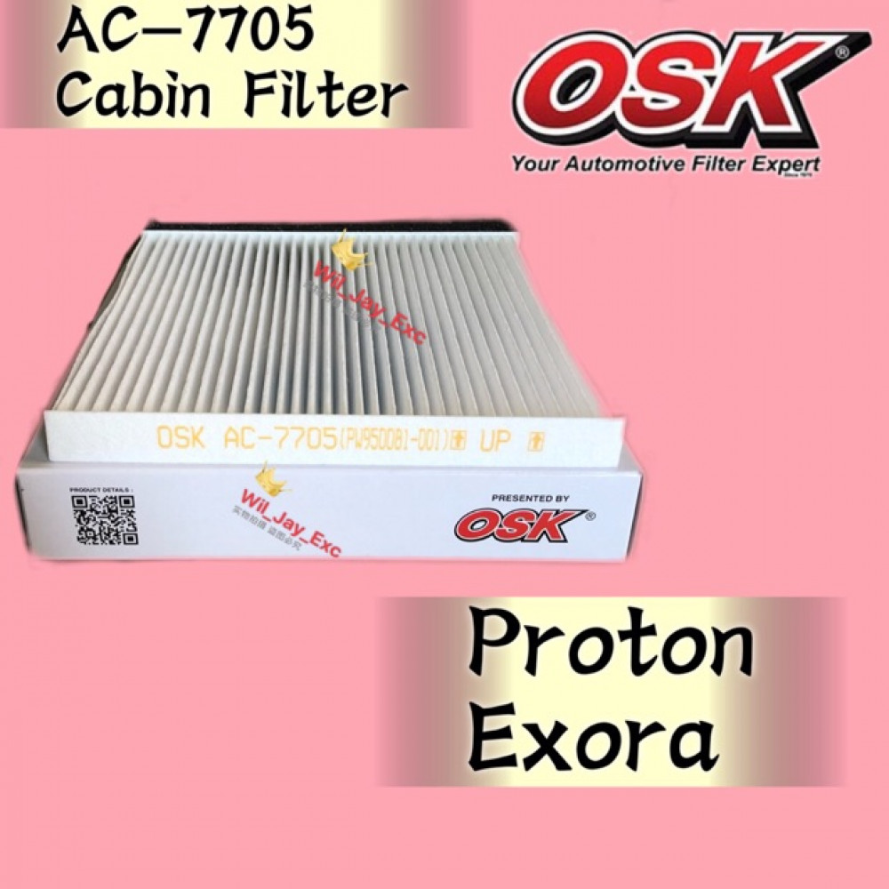OSK CABIN FILTER PROTON EXORA AC-7705 OSK CABIN FILTER PROTON EXORA AC-7705