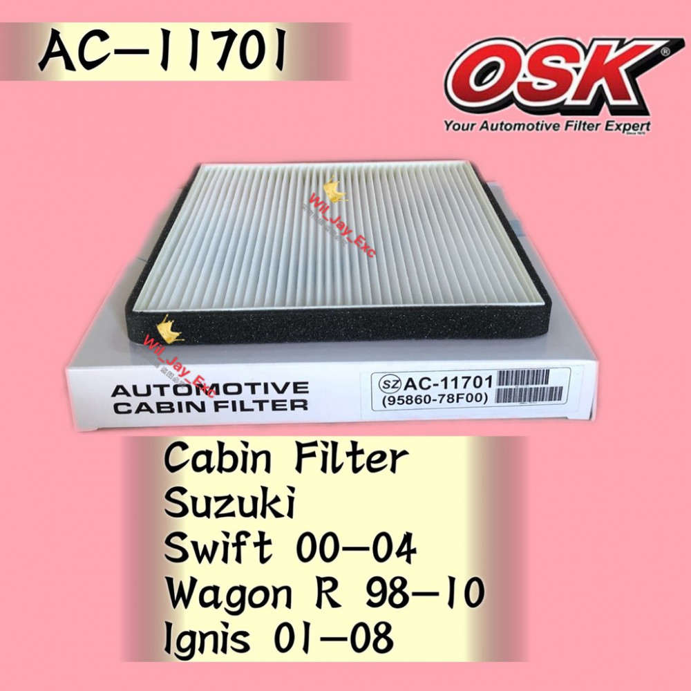 OSK CABIN FILTER AC-11701 SUZUKI SWIFT,WAGON R,IGNIS AIRCOND FILTER