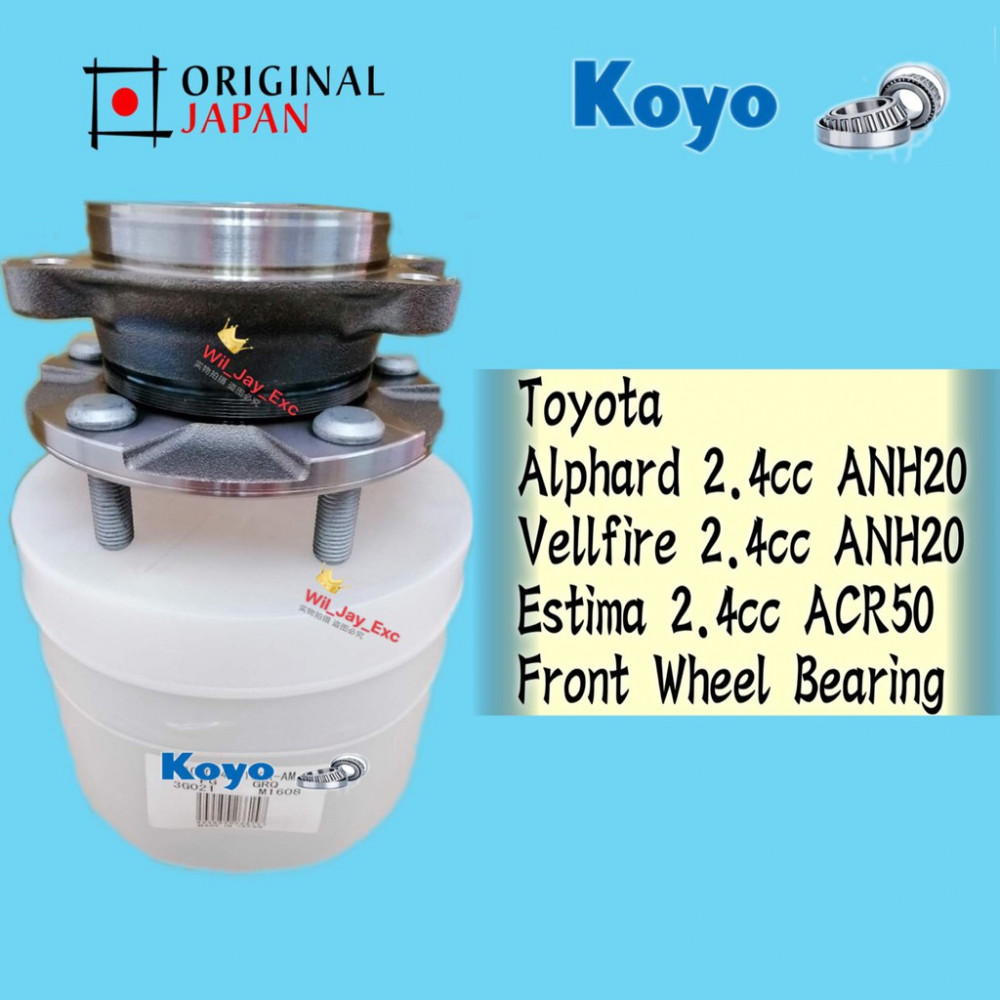 TOYOTA VELLFIRE,ALPHARD 2.4CC,ESTIMA ACR50 2,4CC FRONT WHEEL BEARING KOYO JAPAN TOYOTA VELLFIRE,ALPHARD 2.4CC,ESTIMA ACR50 2,4CC FRONT WHEEL BEARING KOYO JAPAN