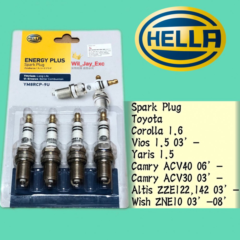 HELLA SPARK PLUG YM8RCP-9U COROLLA, VIOS, YARIS, CAMRY,ALTIS, WISH HELLA SPARK PLUG YM8RCP-9U COROLLA, VIOS, YARIS, CAMRY,ALTIS, WISH