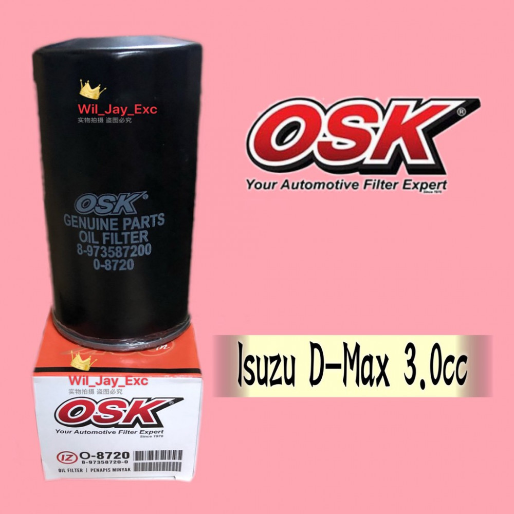 OSK OIL FILTER ISUZU DMAX 3.0CC O-8720 (8-97358720-0) OSK OIL FILTER ISUZU DMAX 3.0CC O-8720 (8-97358720-0)