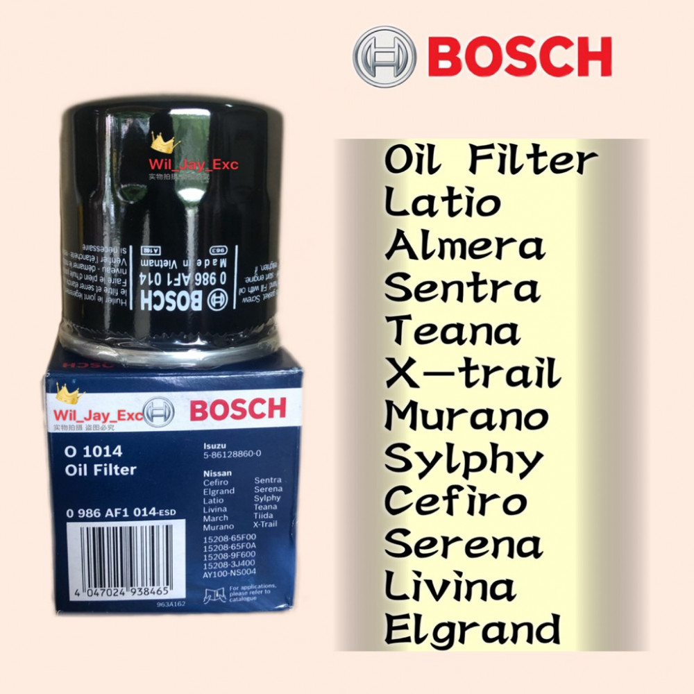 Bosch O 1014 Nissan Oil Filter 0986af1 014 Latio Almera Sentra