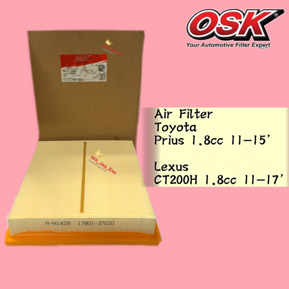 OSK AIR FILTER A-N1428 TOYOTA PRIUS 1.8CC, LEXUS CT200H 1.8CC