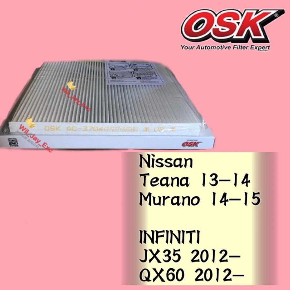 OSK CABIN FILTER AC-3704 NISSAN TEANA,MURANO.INFINITI JX35,QX60 AIR COND FILTER