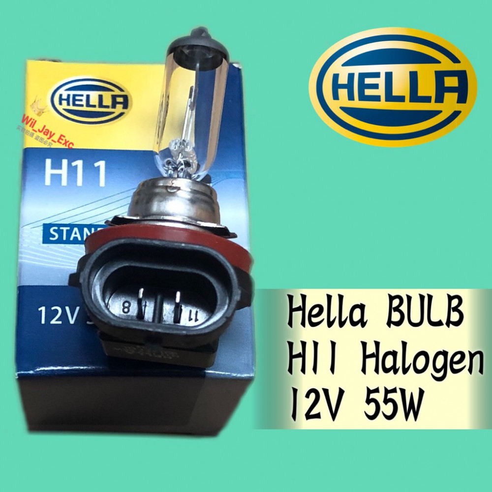 HELLA STANDARD H11 12V 55W HALOGEN BULB 8GH 178 555-111 CAR LIGHT