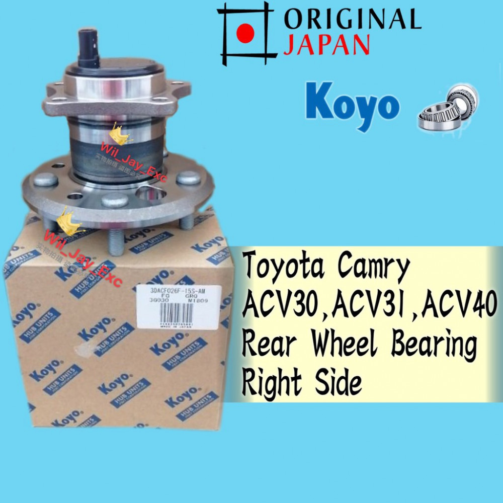 TOYOTA CAMRY RIGHT REAR WHEEL BEARING ACV30, ACV31, ACV40 (KOYO JAPAN)