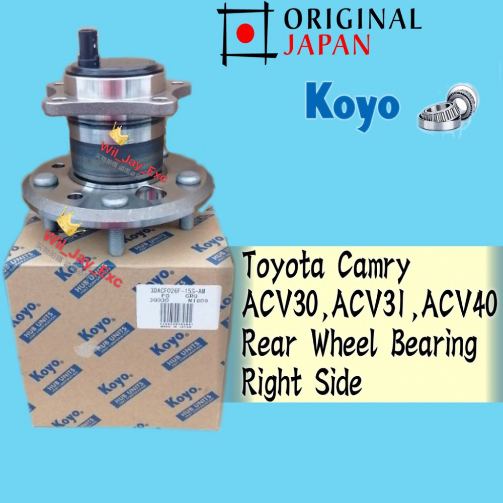 TOYOTA CAMRY RIGHT REAR WHEEL BEARING ACV30, ACV31, ACV40 (KOYO JAPAN) TOYOTA CAMRY RIGHT REAR WHEEL BEARING ACV30, ACV31, ACV40 (KOYO JAPAN)