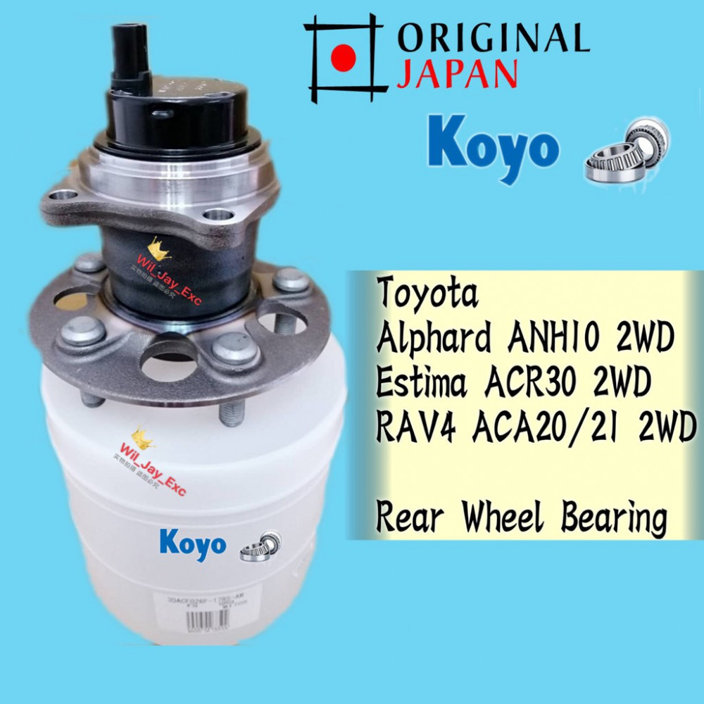 TOYOTA ALPHARD ANH10, ESTIMA ACR30,RAV 4 2WD,IPSUM ACM21 REAR WHEEL BEARING (KOYO JAPAN)