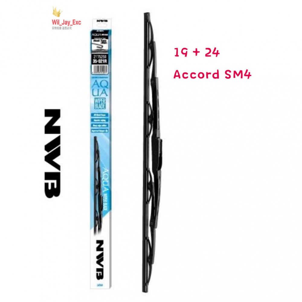 NWB GRAPHITE WIPER BLADE AQUA JAPAN (19"+24") (ACCORD SM 4) NWB GRAPHITE WIPER BLADE AQUA JAPAN (19"+24") (ACCORD SM 4)