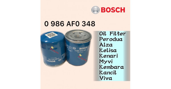 BOSCH OIL FILTER 348 PERODUA ALZA ,KELISA, KENARI ,KEMBARA 