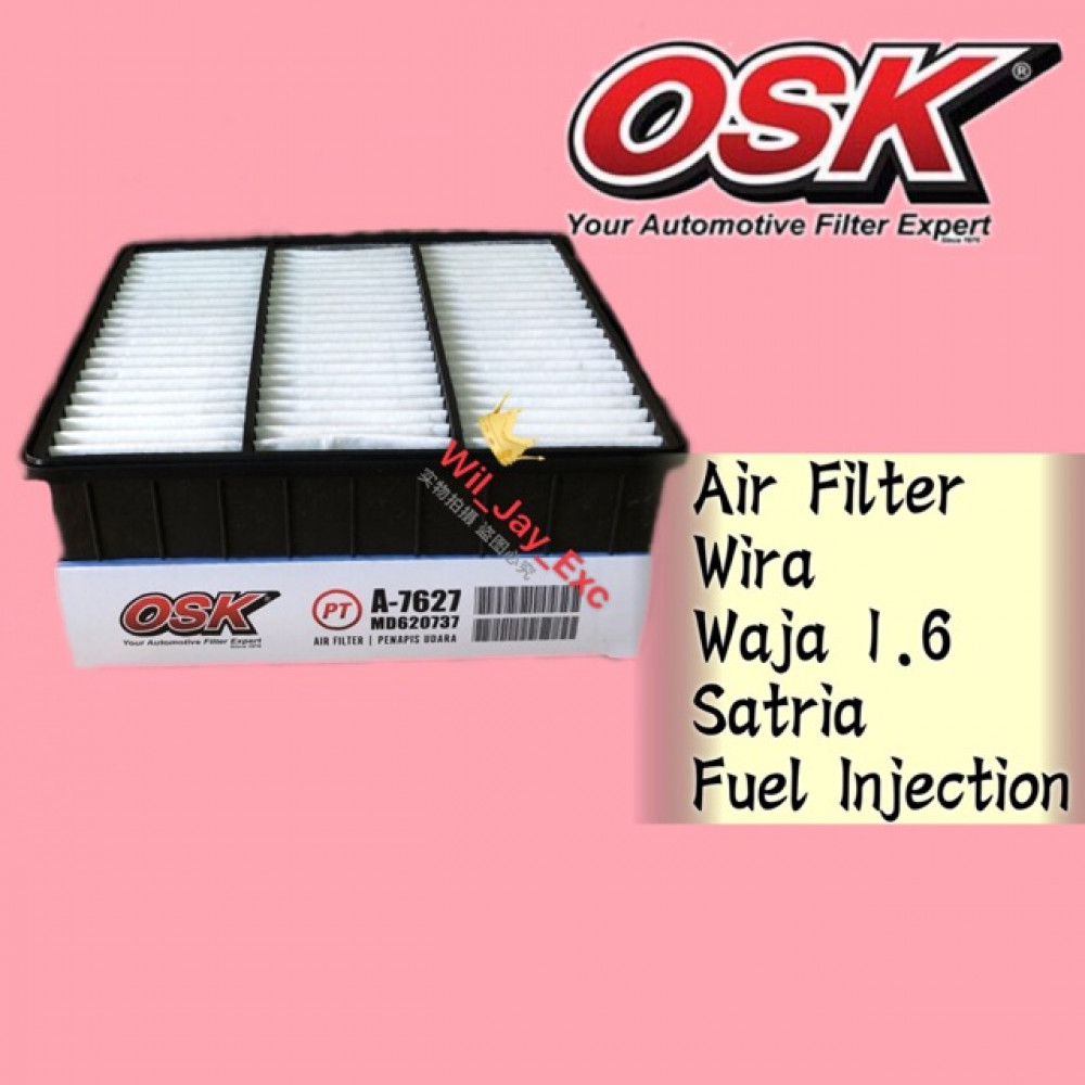OSK AIR FILTER WIRA, WAJA 1.6, SATRIA FUEL INJECTION A7627 (MD620738)