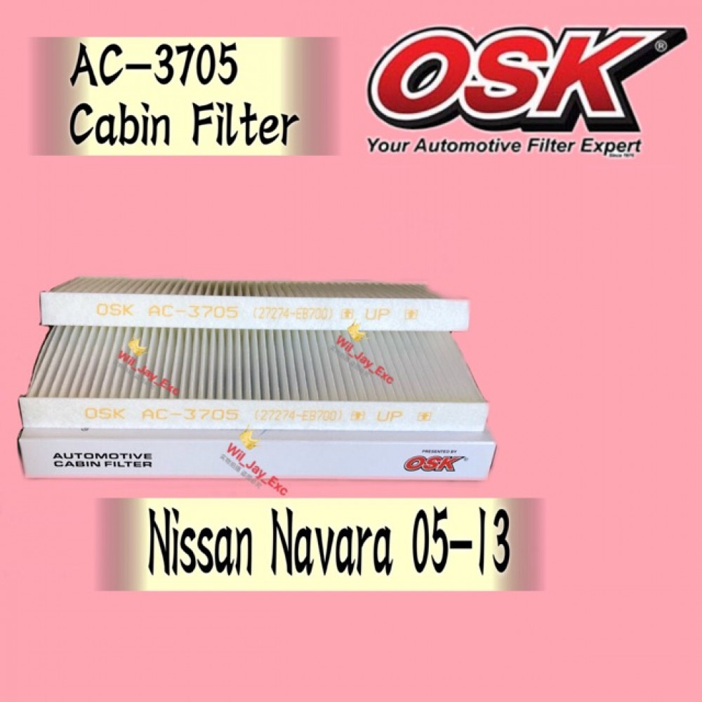 OSK CABIN FILTER NISSAN NAVARA D40 AC3705 (1SET=2PCS)