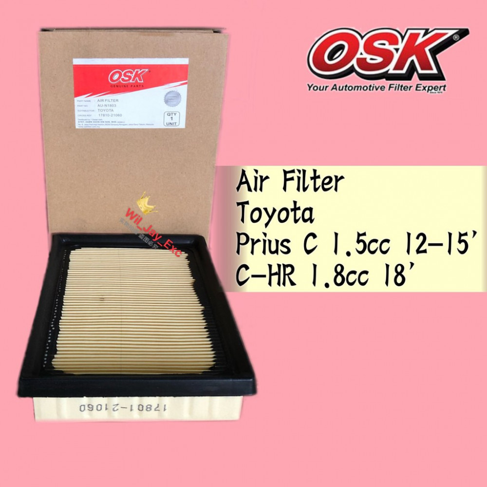 OSK AIR FILTER AU-N1803 TOYOTA PRIUS C 1.5CC, CHR C-HR 1.8CC