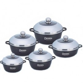image of Dessini Aluminium Die-Cast Soup Pot Casserole Imperial Set (10 Pcs)
