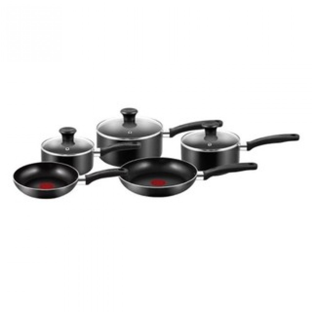 Tefal Essential Cookware Set (5 Pcs) - Black Tefal Essential Cookware Set (5 Pcs) - Black