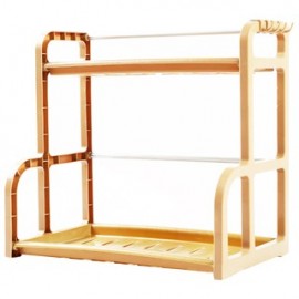 image of Multipurpose Durable Kitchen Supply Storage Rack (Brown/White/Blue)