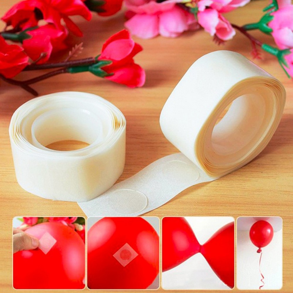 100pcs Balloon Double-Sided Glue Point Tape For Foil Latex Inflated Balloon 100pcs Balloon Double-Sided Glue Point Tape For Foil Latex Inflated Balloon