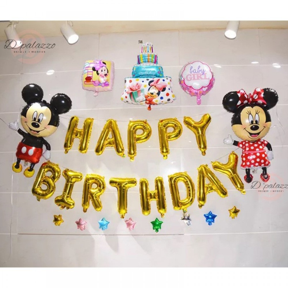 Big Mickey Mouse Mickey Minnie Happy Birthday Party Celebration Balloon Set 米奇米妮 Big Mickey Mouse Mickey Minnie Happy Birthday Party Celebration Balloon Set 米奇米妮